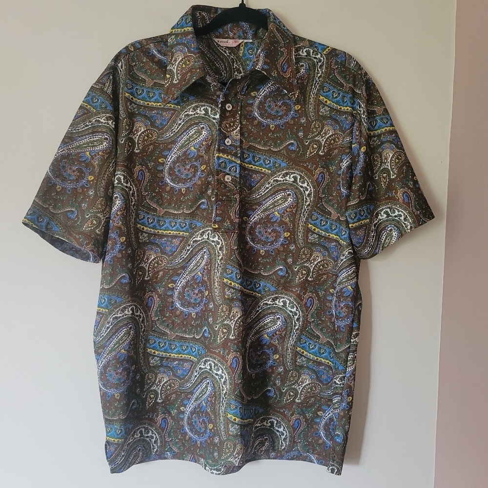 Vintage Izod Paisley Polo